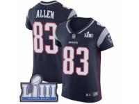 Men Nike New England Patriots #83 Dwayne Allen Navy Blue Team Color Vapor Untouchable Elite Player Super Bowl LIII Bound NFL Jersey