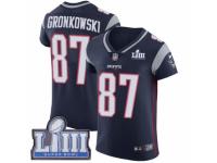 Men Nike New England Patriots #87 Rob Gronkowski Navy Blue Team Color Vapor Untouchable Elite Player Super Bowl LIII Bound NFL Jersey