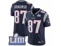 Men Nike New England Patriots #87 Rob Gronkowski Navy Blue Team Color Vapor Untouchable Limited Player Super Bowl LIII Bound NFL Jersey