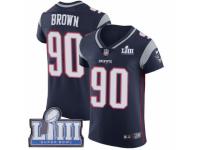 Men Nike New England Patriots #90 Malcom Brown Navy Blue Team Color Vapor Untouchable Elite Player Super Bowl LIII Bound NFL Jersey