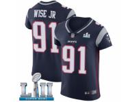 Men Nike New England Patriots #91 Deatrich Wise Jr Navy Blue Team Color Vapor Untouchable Elite Player Super Bowl LII NFL Jersey