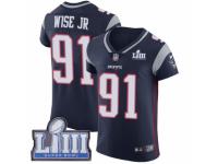 Men Nike New England Patriots #91 Deatrich Wise Jr Navy Blue Team Color Vapor Untouchable Elite Player Super Bowl LIII Bound NFL Jersey