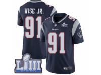 Men Nike New England Patriots #91 Deatrich Wise Jr Navy Blue Team Color Vapor Untouchable Limited Player Super Bowl LIII Bound NFL Jersey