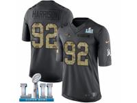 Men Nike New England Patriots #92 James Harrison Limited Black 2016 Salute to Service Super Bowl LII NFL Jersey