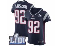 Men Nike New England Patriots #92 James Harrison Navy Blue Team Color Vapor Untouchable Elite Player Super Bowl LIII Bound NFL Jersey