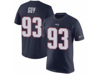 Men Nike New England Patriots #93 Lawrence Guy Navy Blue Rush Pride Name & Number T-Shirt