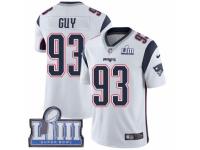 Men Nike New England Patriots #93 Lawrence Guy White Vapor Untouchable Limited Player Super Bowl LIII Bound NFL Jersey