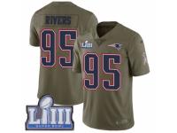 Men Nike New England Patriots #95 Derek Rivers Limited Olive 2017 Salute to Service Super Bowl LIII Bound NFL Jersey