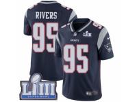 Men Nike New England Patriots #95 Derek Rivers Navy Blue Team Color Vapor Untouchable Limited Player Super Bowl LIII Bound NFL Jersey