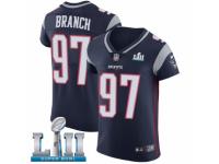 Men Nike New England Patriots #97 Alan Branch Navy Blue Team Color Vapor Untouchable Elite Player Super Bowl LII NFL Jersey