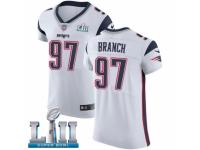 Men Nike New England Patriots #97 Alan Branch White Vapor Untouchable Elite Player Super Bowl LII NFL Jersey