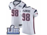 Men Nike New England Patriots #98 Trey Flowers White Vapor Untouchable Elite Player Super Bowl LIII Bound NFL Jersey