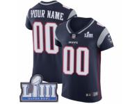 Men Nike New England Patriots Customized Navy Blue Team Color Vapor Untouchable Custom Elite Super Bowl LIII Bound NFL Jersey