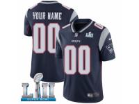 Men Nike New England Patriots Customized Navy Blue Team Color Vapor Untouchable Custom Limited Super Bowl LII NFL Jersey