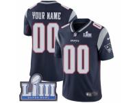 Men Nike New England Patriots Customized Navy Blue Team Color Vapor Untouchable Custom Limited Super Bowl LIII Bound NFL Jersey