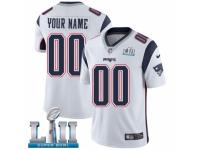 Men Nike New England Patriots Customized White Vapor Untouchable Custom Limited Super Bowl LII NFL Jersey