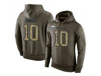 Men Nike NFL Denver Broncos #10 Emmanuel Sanders Olive Salute To Service KO Performance Hoodie