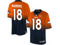 Men Nike NFL Denver Broncos #18 Peyton Manning OrangeNavy Fadeaway Limited Jersey