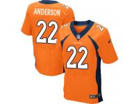 Men Nike NFL Denver Broncos #22 C.J. Anderson Authentic Elite Home Orange Jersey