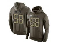 Men Nike NFL Denver Broncos #58 Von Miller Olive Salute To Service KO Performance Hoodie