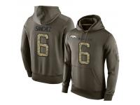 Men Nike NFL Denver Broncos #6 Mark Sanchez Olive Salute To Service KO Performance Hoodie