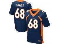 Men Nike NFL Denver Broncos #68 Ryan Harris Authentic Elite Navy Blue Jersey