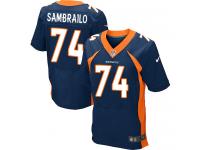 Men Nike NFL Denver Broncos #74 Ty Sambrailo Authentic Elite Navy Blue Jersey