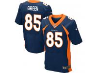 Men Nike NFL Denver Broncos #85 Virgil Green Authentic Elite Navy Blue Jersey