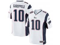 Men Nike NFL New England Patriots #10 Jimmy Garoppolo Road White Limited Jersey