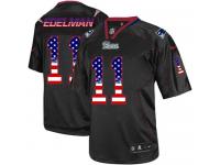 Men Nike NFL New England Patriots #11 Julian Edelman Black USA Flag Fashion Limited Jersey