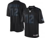 Men Nike NFL New England Patriots #12 Tom Brady Black Impact Limited Jersey