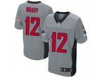 Men Nike NFL New England Patriots #12 Tom Brady Grey Shadow Limited Jersey