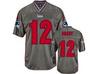 Men Nike NFL New England Patriots #12 Tom Brady Grey Vapor Limited Jersey