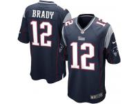 Men Nike NFL New England Patriots #12 Tom Brady Home Navy Blue Game Jersey