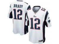 Men Nike NFL New England Patriots #12 Tom Brady Road White Game Jersey