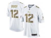 Men Nike NFL New England Patriots #12 Tom Brady White Salute to Service Limited Jersey