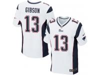 Men Nike NFL New England Patriots #13 Brandon Gibson Authentic Elite Road White Jersey