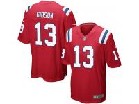 Men Nike NFL New England Patriots #13 Brandon Gibson Red Game Jersey