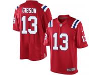 Men Nike NFL New England Patriots #13 Brandon Gibson Red Limited Jersey