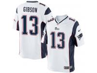 Men Nike NFL New England Patriots #13 Brandon Gibson Road White Limited Jersey