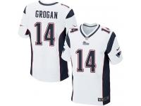 Men Nike NFL New England Patriots #14 Steve Grogan Authentic Elite Road White Jersey