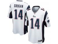 Men Nike NFL New England Patriots #14 Steve Grogan Road White Game Jersey