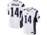 Men Nike NFL New England Patriots #14 Steve Grogan Road White Limited Jersey