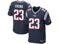 Men Nike NFL New England Patriots #23 Patrick Chung Authentic Elite Home Navy Blue Jersey