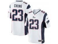 Men Nike NFL New England Patriots #23 Patrick Chung Road White Limited Jersey