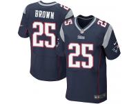 Men Nike NFL New England Patriots #25 Tarell Brown Authentic Elite Home Navy Blue Jersey