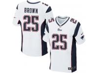 Men Nike NFL New England Patriots #25 Tarell Brown Authentic Elite Road White Jersey