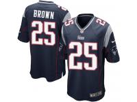 Men Nike NFL New England Patriots #25 Tarell Brown Home Navy Blue Game Jersey