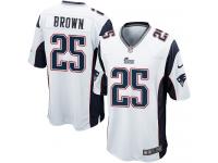 Men Nike NFL New England Patriots #25 Tarell Brown Road White Game Jersey