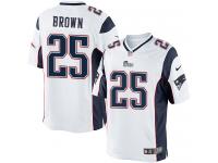 Men Nike NFL New England Patriots #25 Tarell Brown Road White Limited Jersey